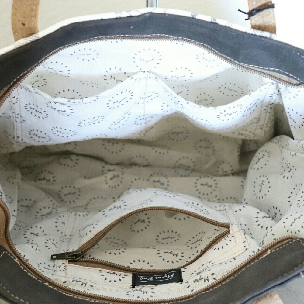 NEW Myra Bag Upcycled Canvas Tote Bag Large Purse - Picture 6 of 8